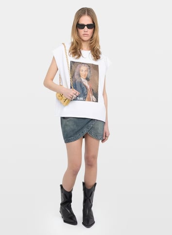Tee-shirt col rond en coton ZADIG&VOLTAIRE Blanc